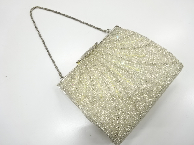 アンティーク　ビーズ　ハンドバッグ